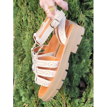 Sandales femme Wilo beiges