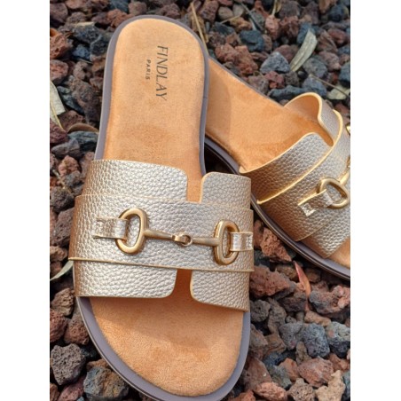 Mules femme Tiffany dorées