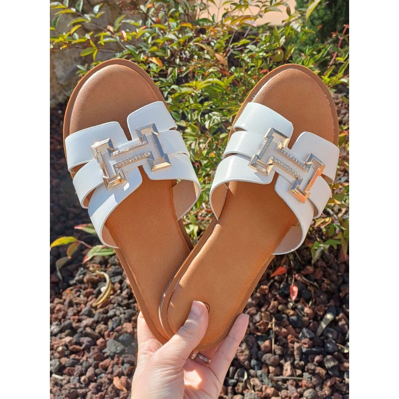 Mules femme Jamie blanches