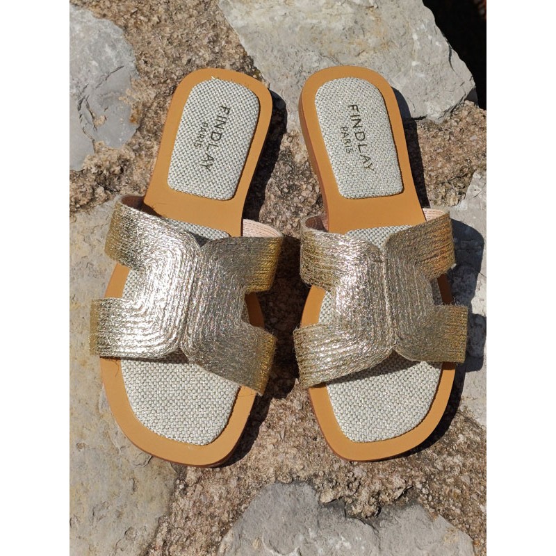 Mules femme Lana dorée