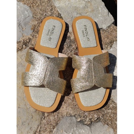 Mules femme Lana dorée