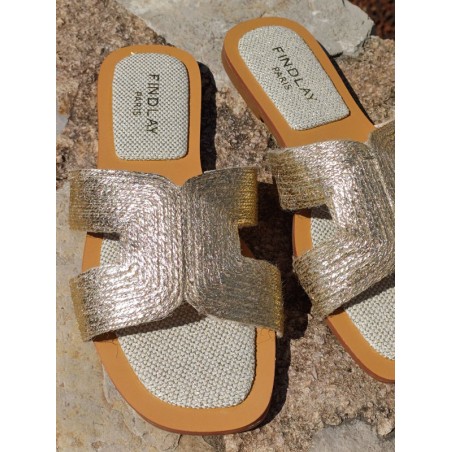 Mules femme Lana dorée