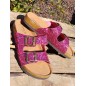 Mules femme Olessia fushia paillettées