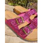 Mules femme Olessia fushia paillettées
