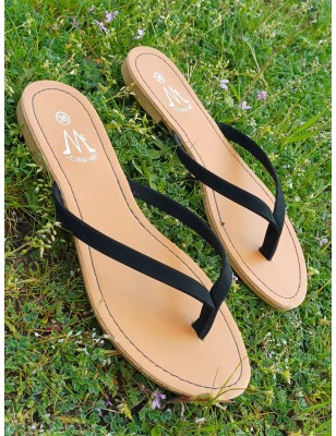 Tongs femme Eliane noires