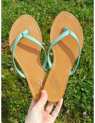 Tongs femme Eliane vert d'eau