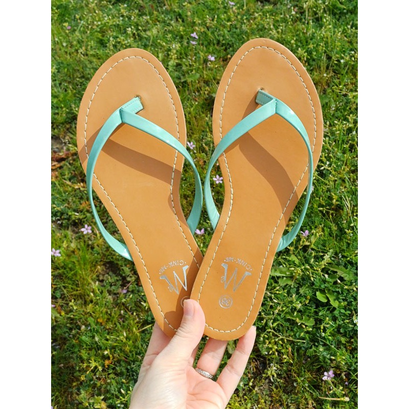Tongs femme Eliane vert d'eau