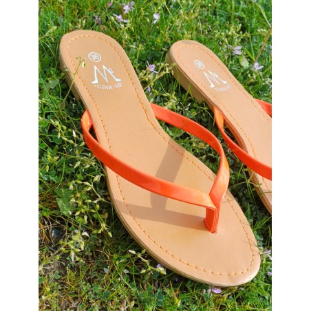 Tongs femme Eliane orange fluo