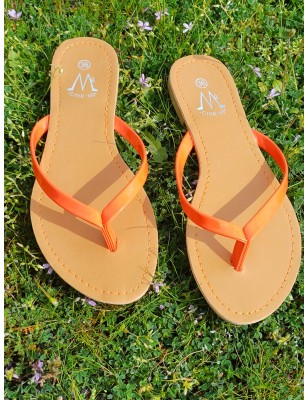 Tongs femme Eliane orange fluo