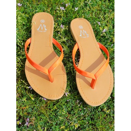 Tongs femme Eliane orange fluo