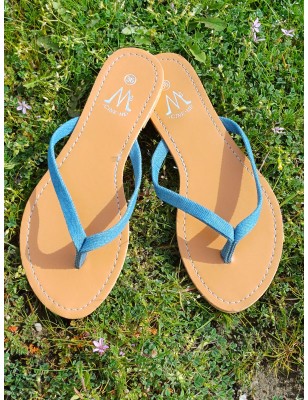 Tongs femme Eliane bleu jean