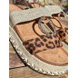 Mules femme à plateforme Cory leopard