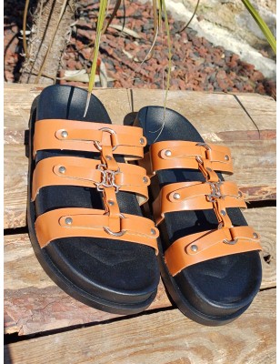 Mules femme Manissa camel