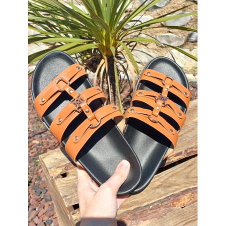 Mules femme Manissa camel