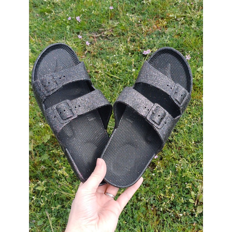 Mules femme Siska noires pailletées