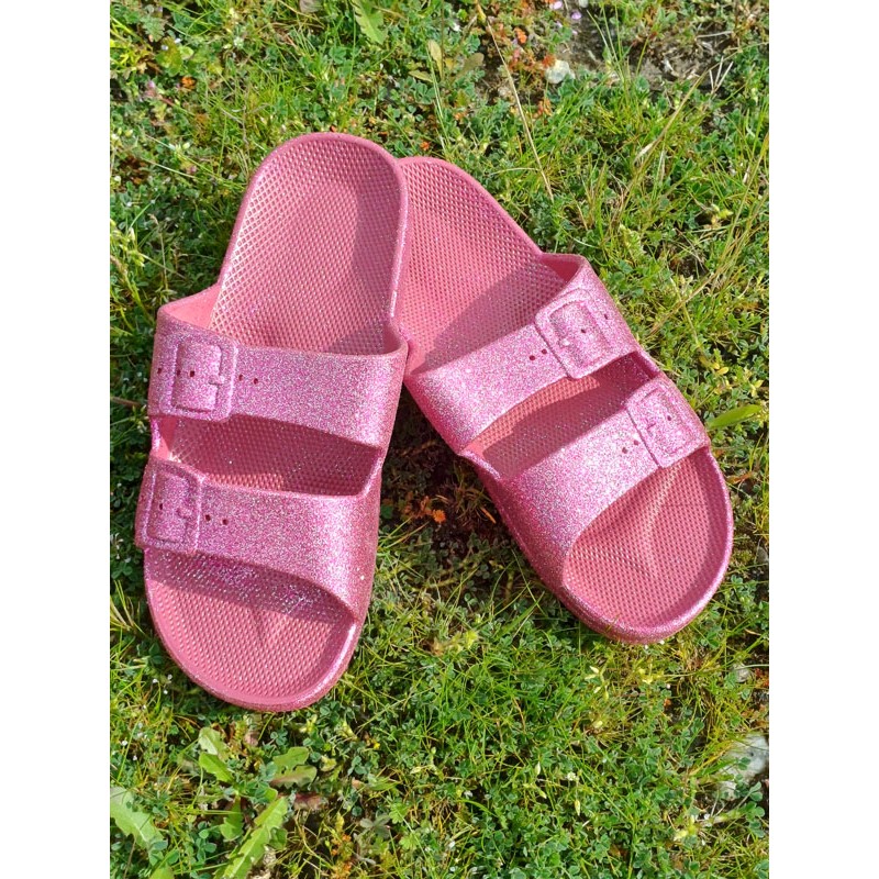 Mules femme Siska fushia pailletées