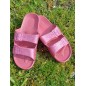 Mules femme Siska fushia pailletées