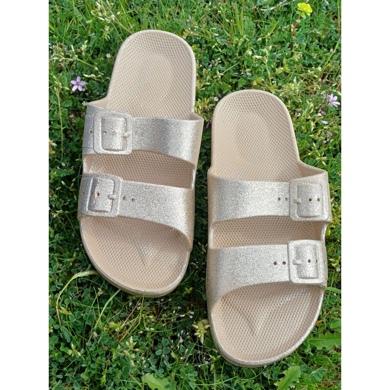Mules femme Siska dorées pailletées