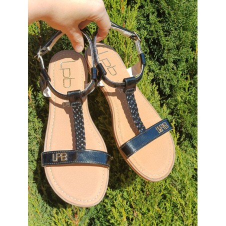 Sandales femme LPB Lie noires