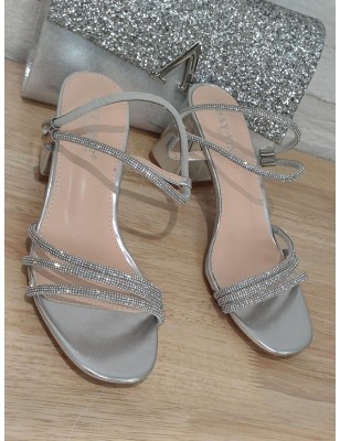 Escarpins femme strass Cory argentés
