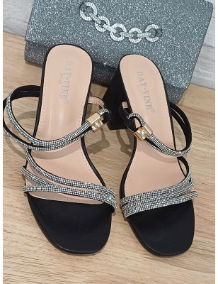 Escarpins femme strass Cory noirs