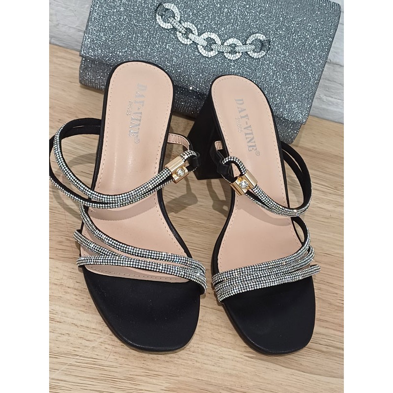 Escarpins femme strass Cory noirs Escarpins femme strass Cory noirs