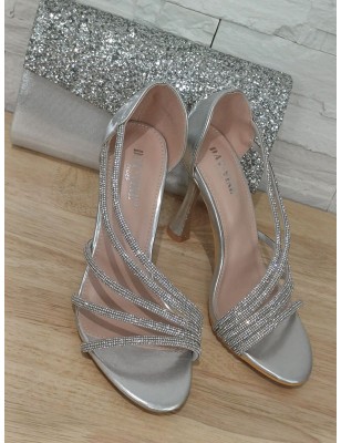 Escarpins femme strass Ariana argentés