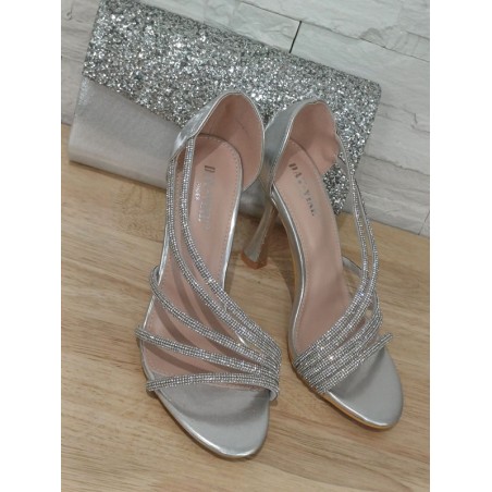 Escarpins femme strass Ariana argentés