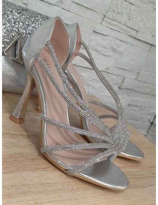 Escarpins femme strass Ariana argentés