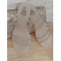 Mules femme Rebecca transparentes et rose gold