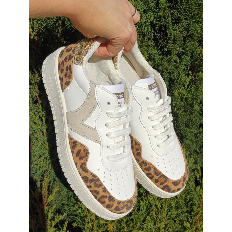 Baskets femme Victoria Madrid cuir léopard Baskets femme Victoria Madrid cuir léopard