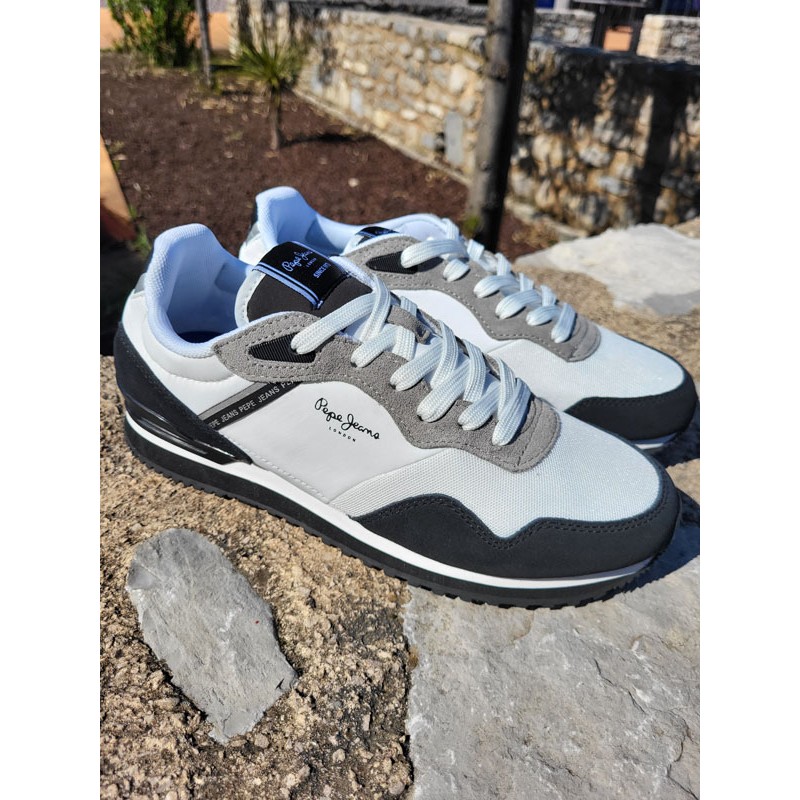 Baskets homme sneakers Pepe Jeans london life blanches