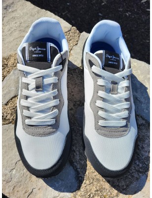 Baskets homme sneakers Pepe Jeans london life blanches