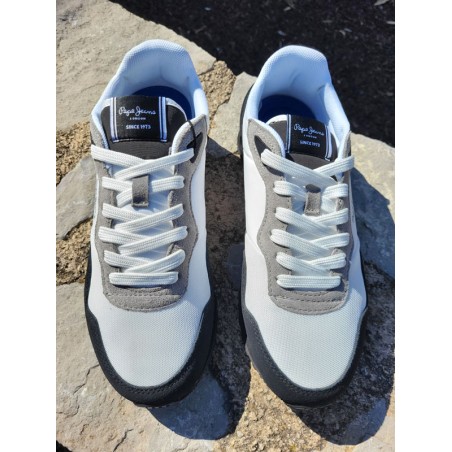 Baskets homme sneakers Pepe Jeans london life blanches