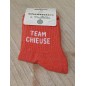 Chaussettes à paillettes "team chieuse" orange