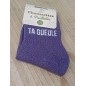 Chaussettes à paillettes "ta gueule" violettes