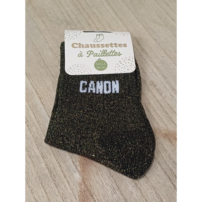 Chaussettes à paillettes "canon" noires