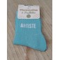 Chaussettes à paillettes "artiste" bleues