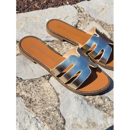 Mules femme Evy dorées