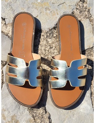 Mules femme Evy dorées