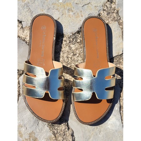 Mules femme Evy dorées