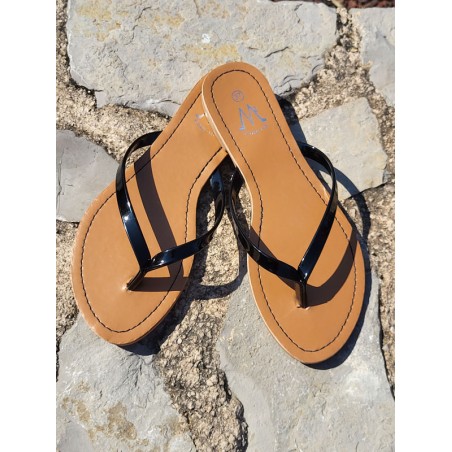 Tongs femme Eliane noires