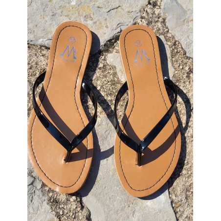 Tongs femme Eliane noires