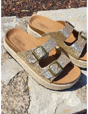 Mules femme Isalia dorées