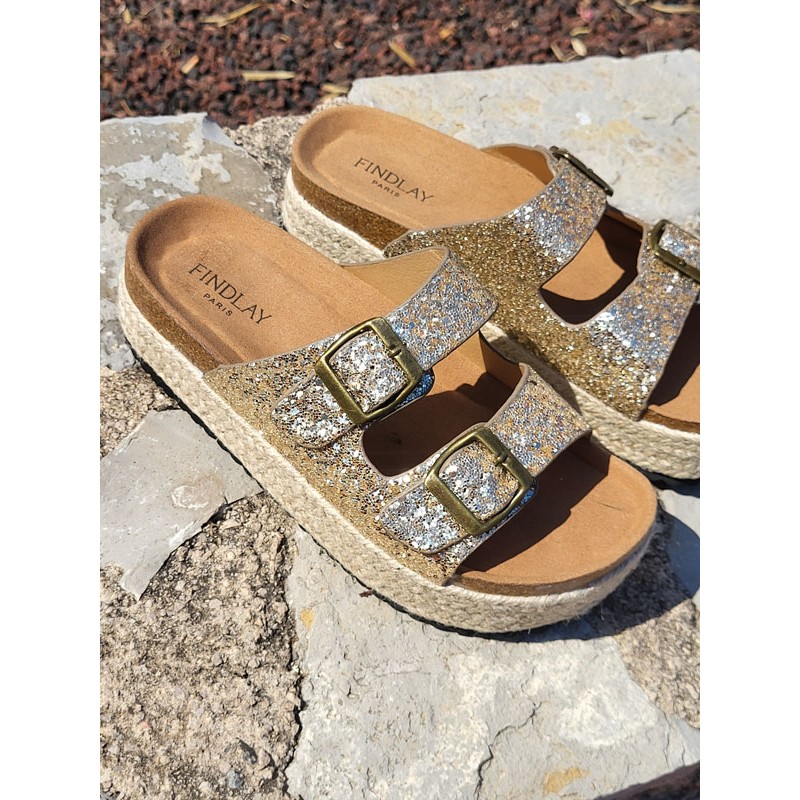 Mules femme Isalia dorées