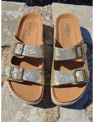 Mules femme Isalia dorées