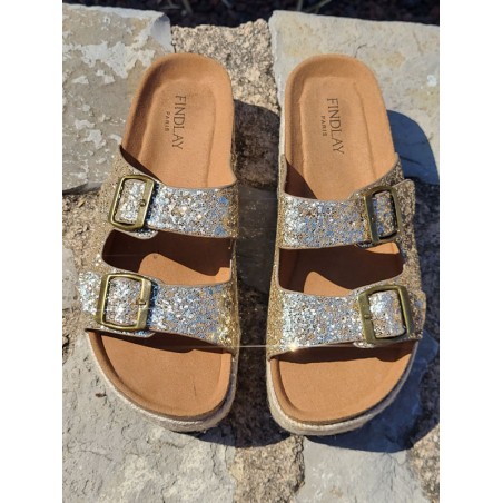 Mules femme Isalia dorées