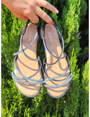 Sandales femme strass Erisia noires