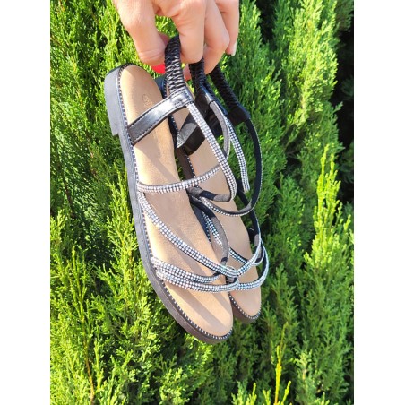 Sandales femme strass Erisia noires