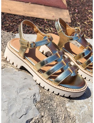 Sandales femme Jelina gold vernis